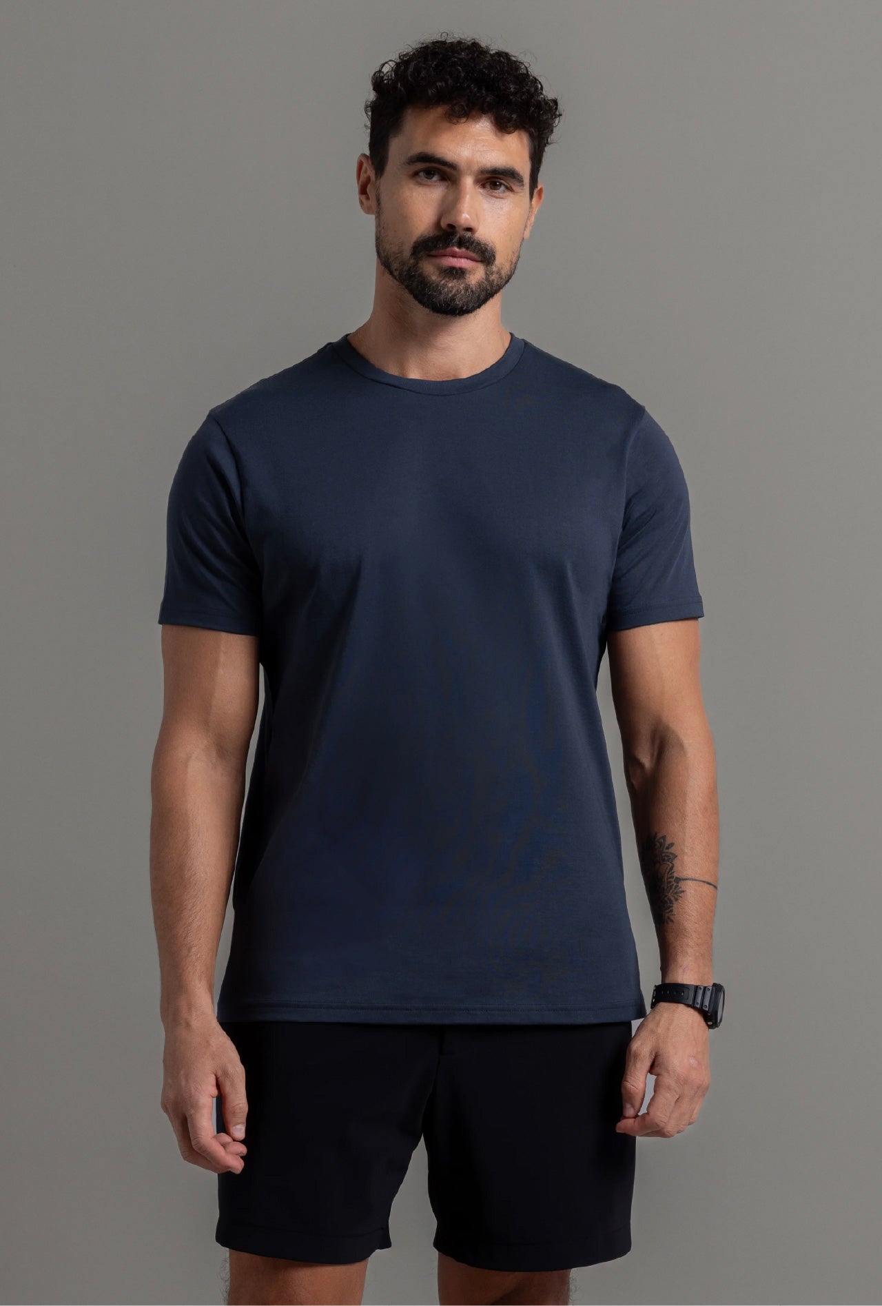 Charcoal grey pima cotton t-shirt front view