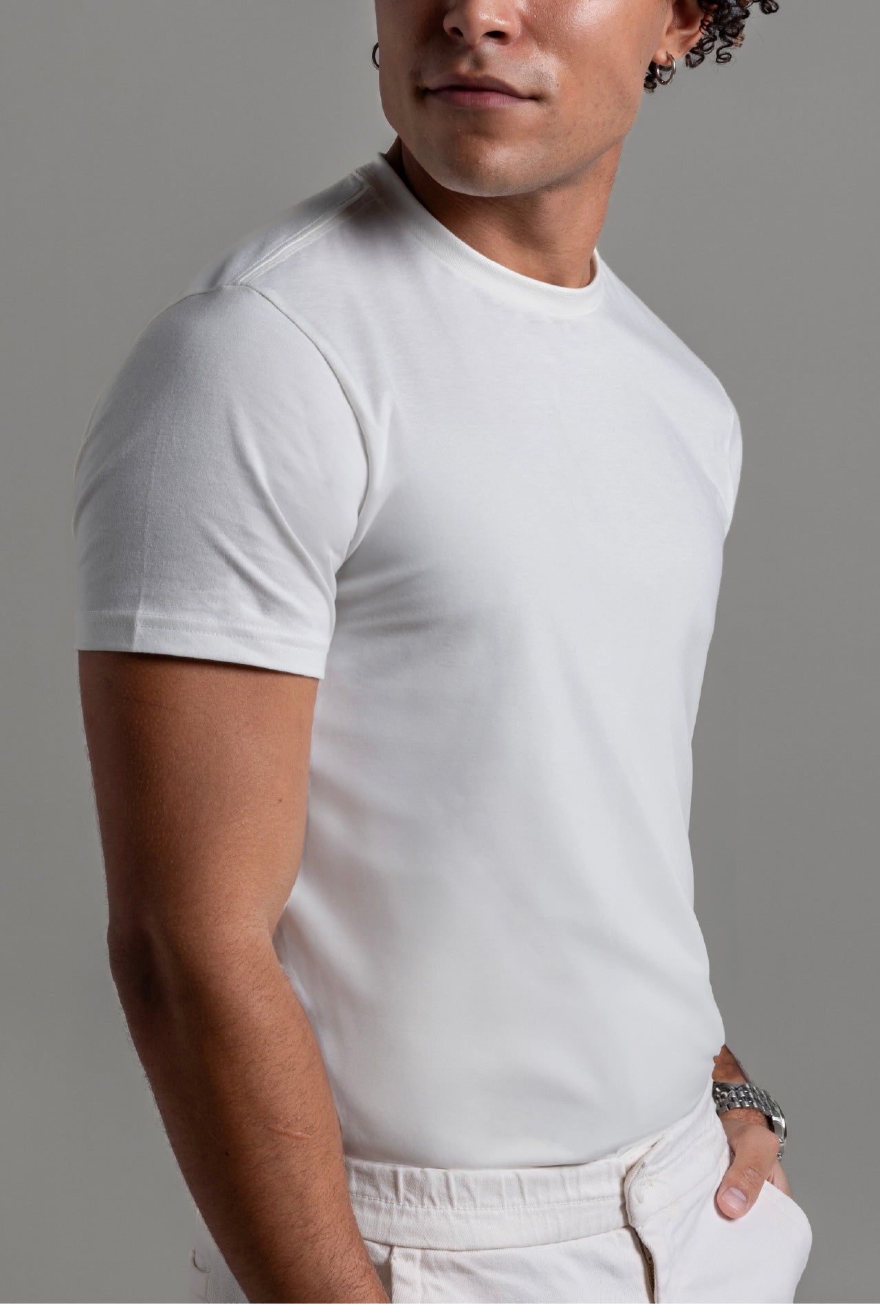 Men’s pima cotton t-shirt side view