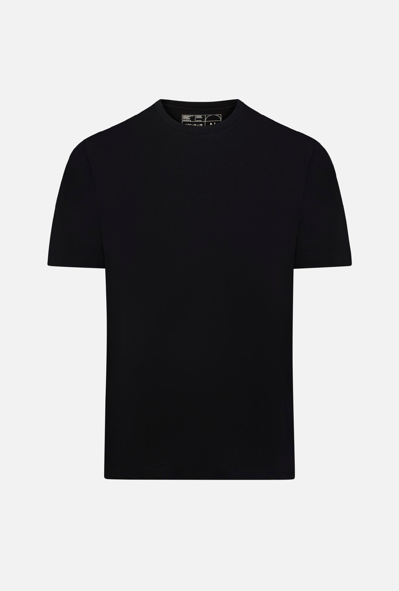 Jet black essential t-shirt front view