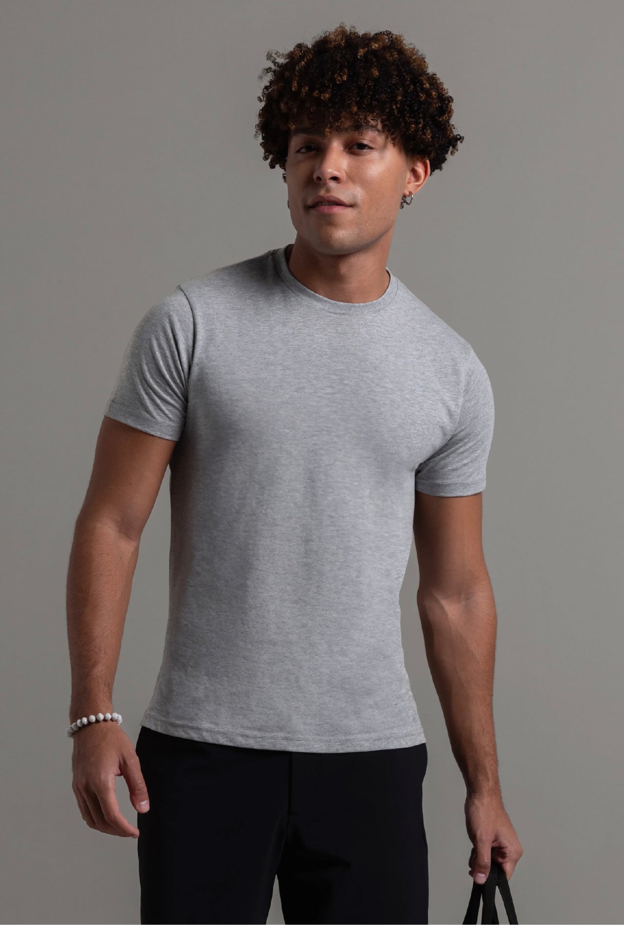 Heather grey essential t-shirt full size front view